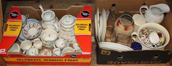 2 boxes of misc china